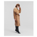 Kabát Karl Lagerfeld Reversible Printed Soft Coat Hnedá