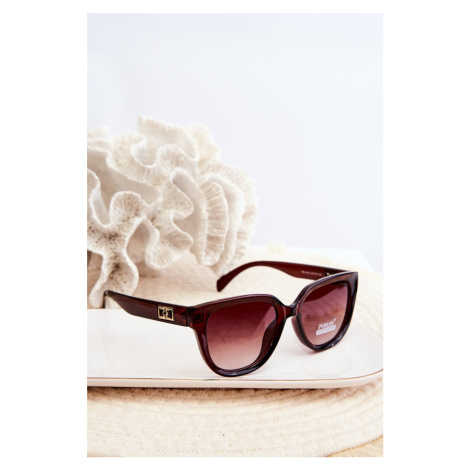 Women's Sunglasses with Gold Detailing UV400 Brown