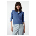 Trendyol Blue Soft Textured Basic Knitwear Sweater