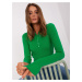 Green women's classic button sweater