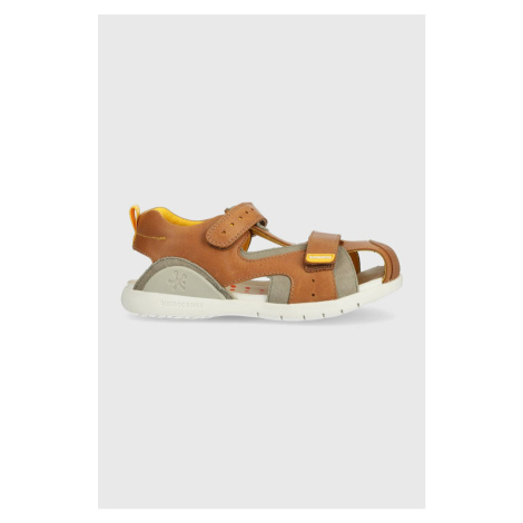 Detské kožené sandále Biomecanics hnedá farba