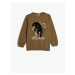 Koton Dinosaur Sweatshirt Long Sleeve Crew Neck Ribbed