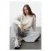 Trendyol Stone Crop Openwork/Hole Detailed Crew Neck Knitwear Sweater