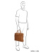 Hide & Stitches kožená biznis taška na notebook 15,6" (34.5x19.4 cm) - koňaková
