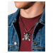 Ombre Clothing Men's necklace on the leather strap A360