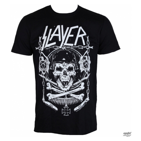 Tričko metal ROCK OFF Slayer Skull & Bones Čierna