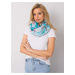 Blue scarf with colorful print