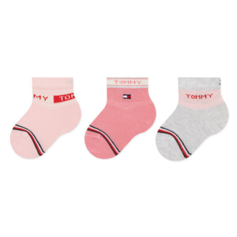 Tommy Hilfiger Súprava 3 párov vysokých detských ponožiek 701220278 Ružová