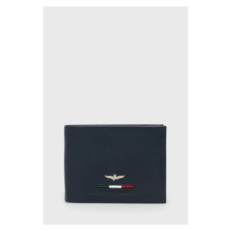 Kožená peňaženka Aeronautica Militare pánsky, tmavomodrá farba, AM151