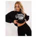 Black insulated women's sweatshirt with long sleeves