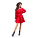 Červené dámské šaty s volánky S model 7954572 - numoco