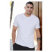 T8569 DEWBERRY BIKE COLLAR MEN'S T-SHIRT-LIGHT WHITE