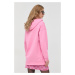 Mikina Pinko dámska, ružová farba, s kapucňou, s nášivkou