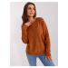 Light brown classic sweater with a round neckline
