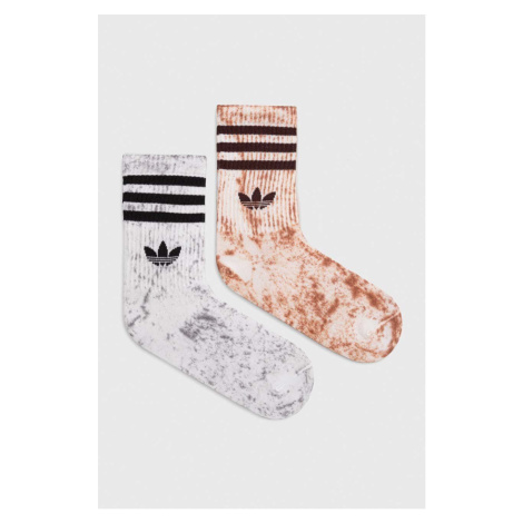 Ponožky adidas Originals 2-pak šedá farba