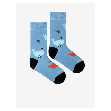 Modré chlapčenské vzorované ponožky Fusakle Veľryby