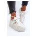 Women's platform sneakers made of eco leather, white moun