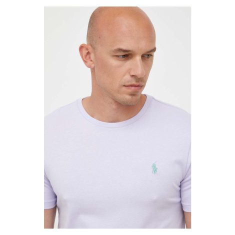 Bavlnené tričko Polo Ralph Lauren pánsky,fialová farba,jednofarebný,710671438