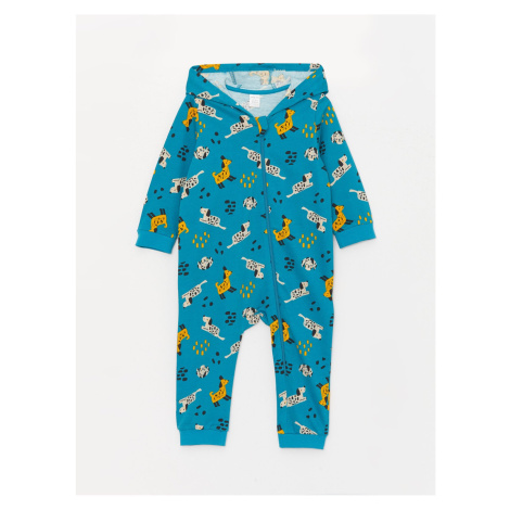 LC Waikiki Hooded Long Sleeve Patterned Baby Boy Rompers