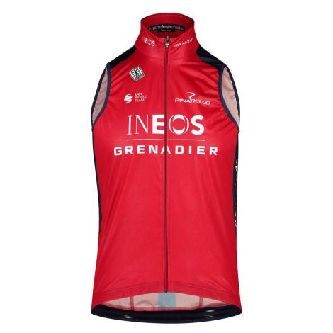 BIORACER Cyklistická vesta - INEOS GRENADIERS 2023 ICON RACE WIND - červená/modrá