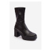 Women's leather ankle boots GOE Black