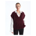 LC Waikiki Women's V-Neck Plain Oversize Knitwear Sweater