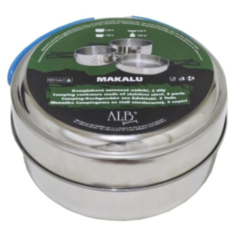 ALB MAKALU Trojdielny set nerezového riadu, strieborná, veľkosť