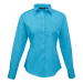 Premier Workwear Dámska košeľa s dlhým rukávom PR300 Turquoise -ca. Pantone 312
