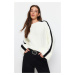 Trendyol Ecru Wide Fit Sleeve Fold Knitwear Sweater