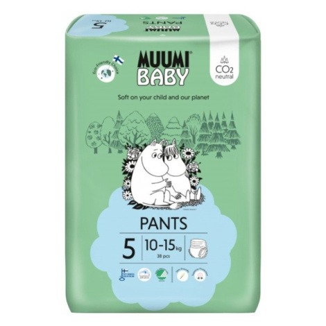 MUUMI BABY Walkers 5 Maxi+ 10-15 kg nohavičkové eko plienky 38 ks