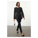 Trendyol Black Round / Crew Neck Fitted Waist Blazer Jacket