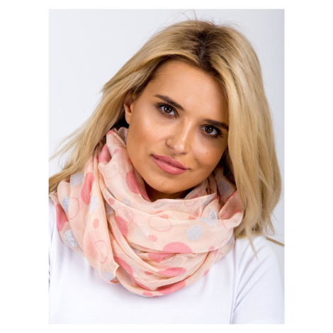 Peach scarf with polka dots