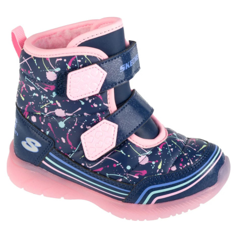 Tmavomodré dievčenské snehule Skechers Illumi-Brights - Power Paint 302653N-NVMT