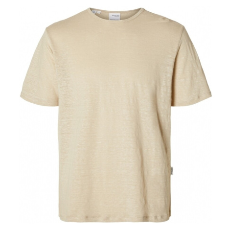 Selected  T-Shirt Bet Linen - Oatmeal  Tričká a polokošele Béžová