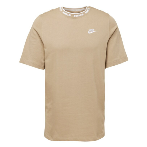 Nike Sportswear Tričko  béžová / biela