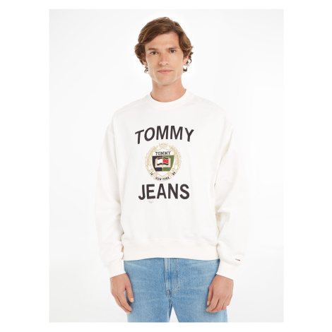 Mikiny bez kapuce pre mužov Tommy Jeans - biela Tommy Hilfiger