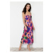 Trendyol Multicolored Floral Maxi Size Heart Collar