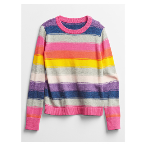 GAP Detský sveter happy stripe crewneck sweater Farebná