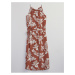 Hnedé dámske kvetované midi šaty Gap