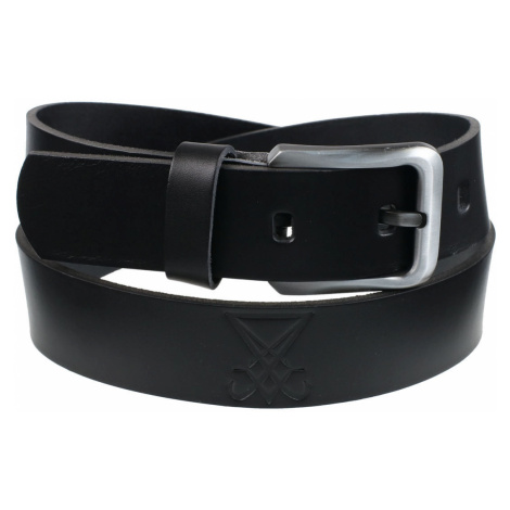 opasok s kovom Leather & Steel Fashion black