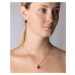 Strieborný prívesok so Swarovski® Crystals kocka 8 mm farba červená