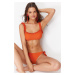 Trendyol Cinnamon Bralette Frilled Regular Bikini Set