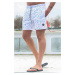 Madmext White Patterned Men's Beach Shorts 6367