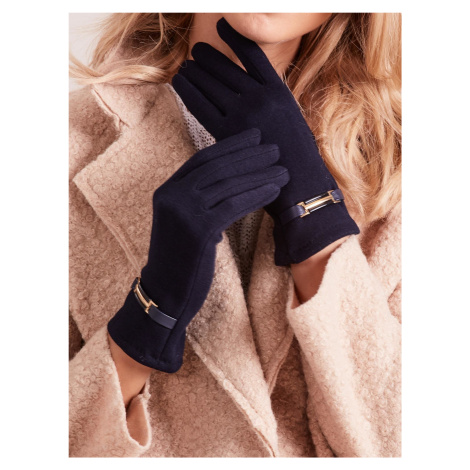Classic navy blue women's gloves