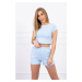 Cotton set with shorts in azure color