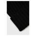 Vlnená čiapka Sisley čierna farba, z tenkej pleteniny,