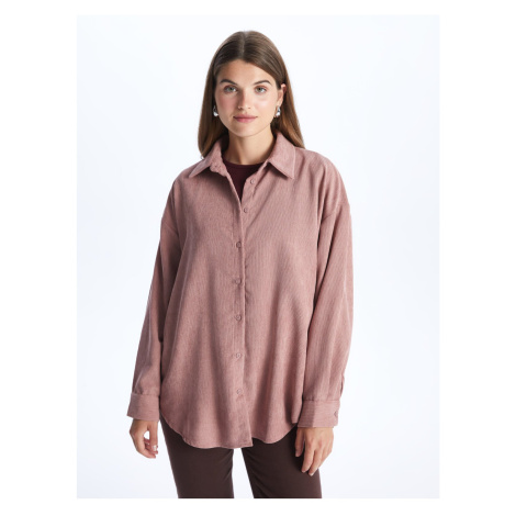 LC Waikiki Women's Plain Long Sleeve Velvet Shirt