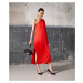 Šaty Karl Lagerfeld One Shoulder Ceremony Dress Červená