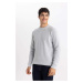 DEFACTO Standard Fit Regular Cut Crew Neck Basic Plain Knitwear Sweater