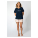 LaLupa Woman's T-shirt LA109 Navy Blue